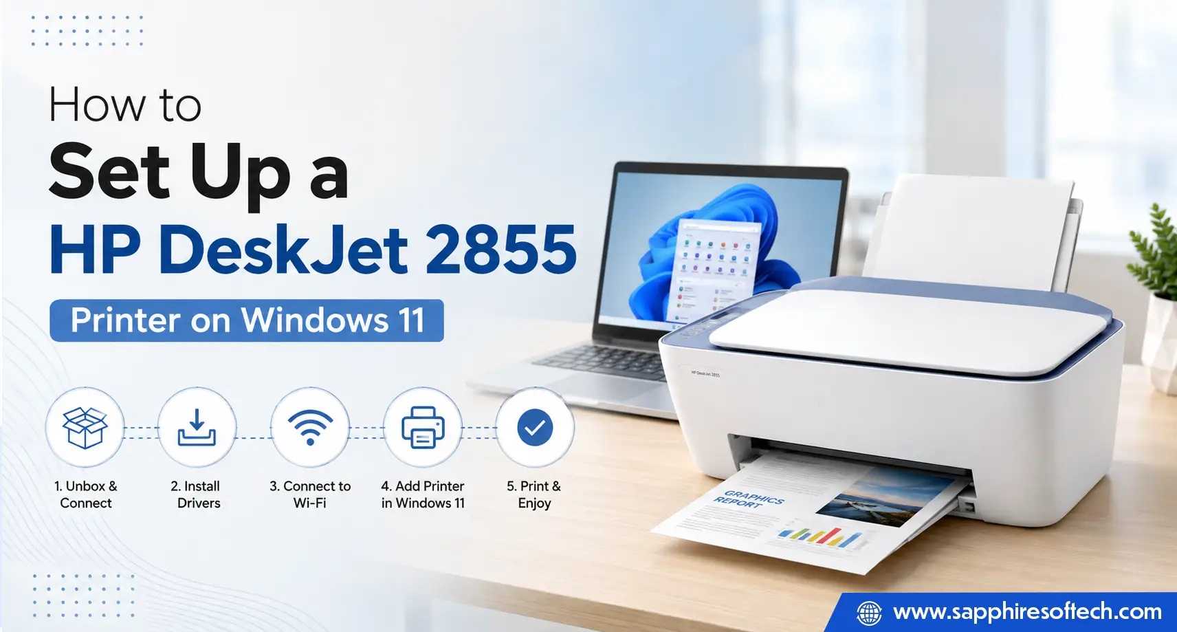 How to Set Up a HP DeskJet 2855 Printer on Windows 11