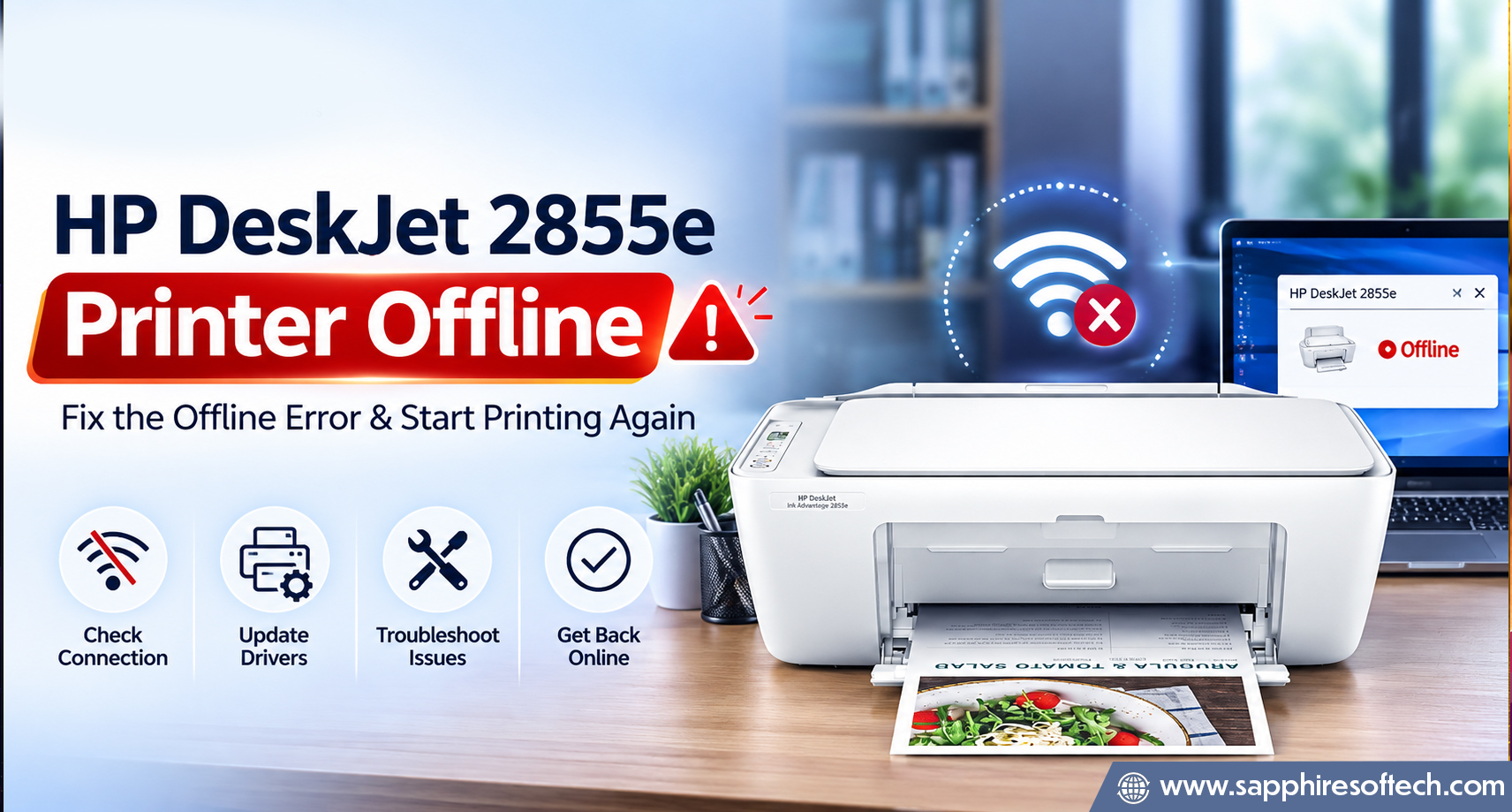 HP DeskJet 2855e Printer Keeps Going Offline: 15 Ways to Fix It