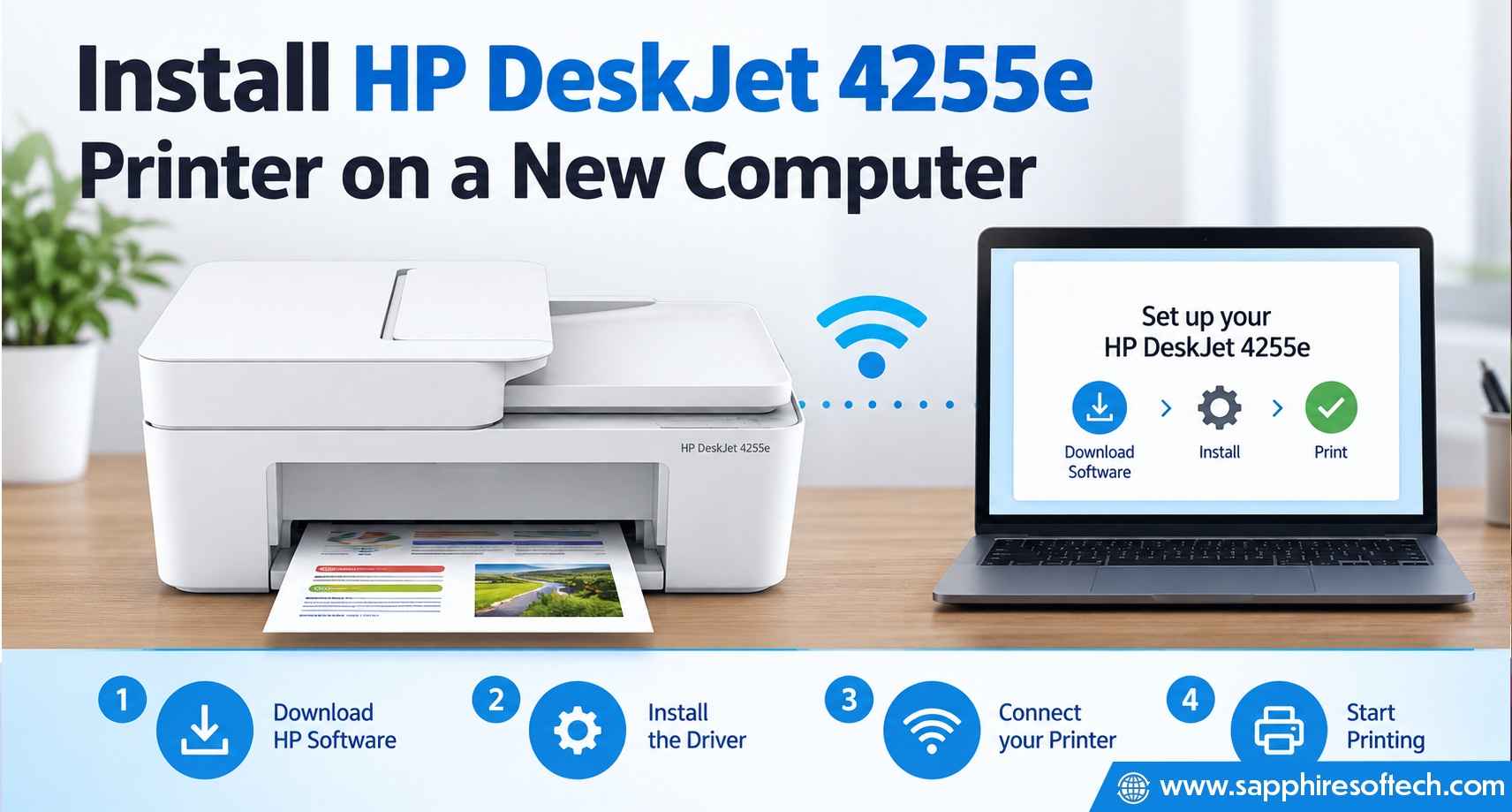 Steps to Install HP DeskJet 4255e Printer on a New Computer
