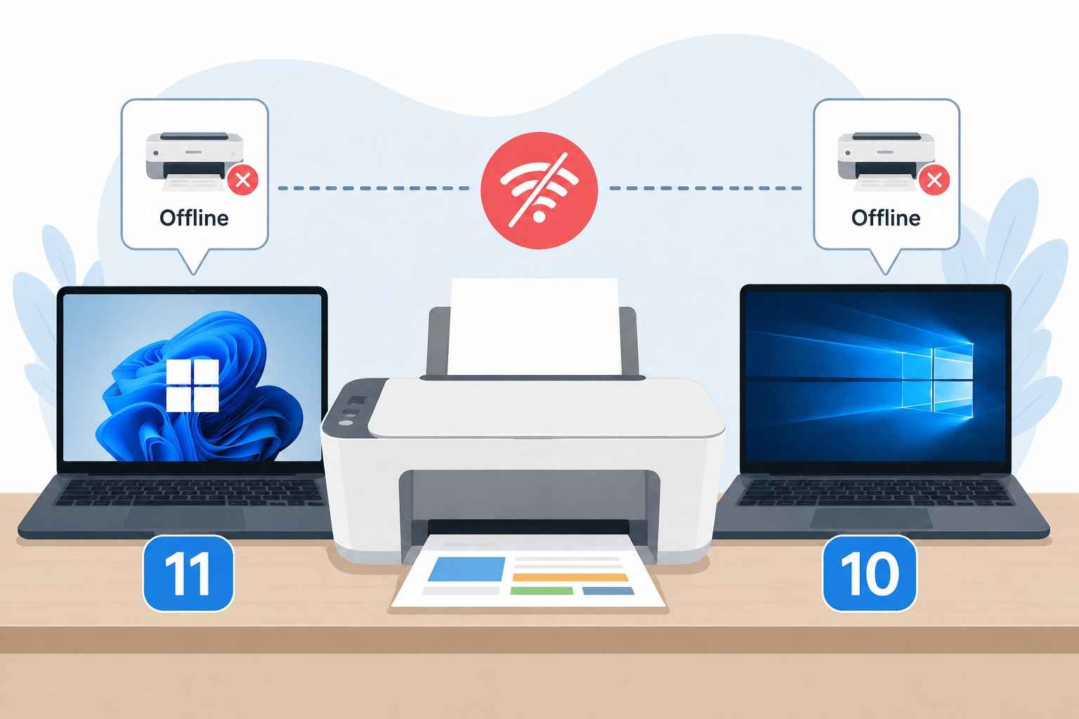 hp deskjet 2855e offline on windows